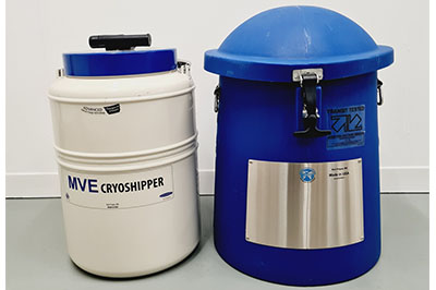 MVE CryoShipper 8.5升容器，帶ShipsLog 3溫度，帶數據記錄器